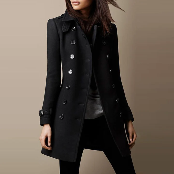 Estella – Classic Double-Breasted Trench Coat for Women