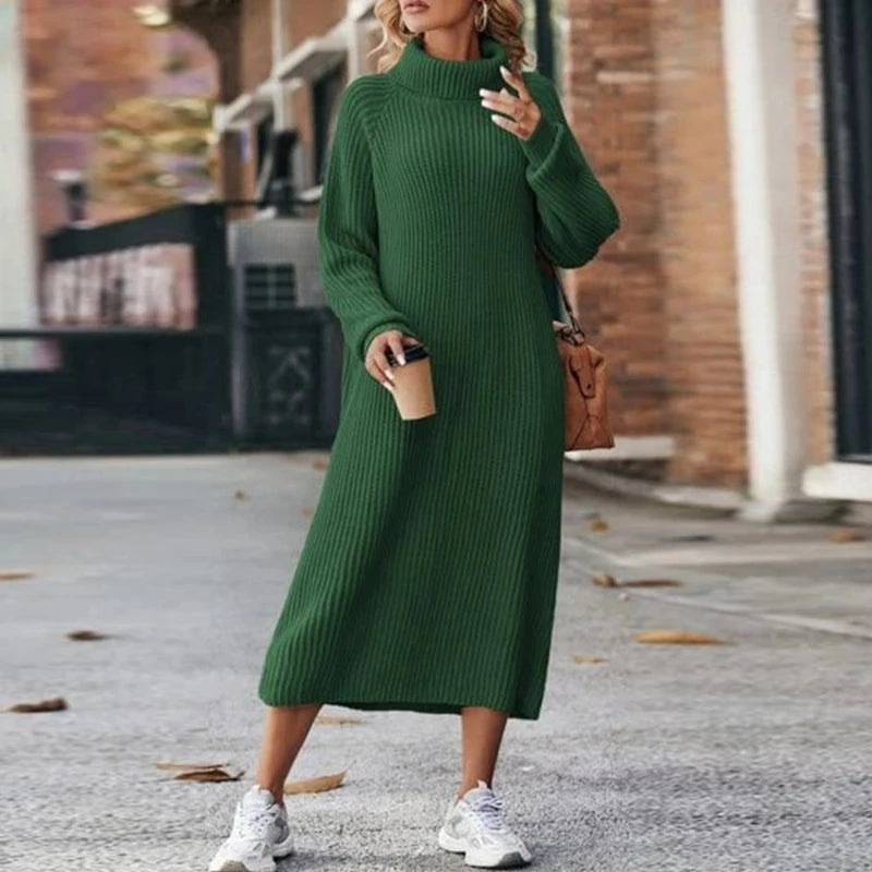 Raven – Turtleneck Maxi Sweater Dress for Women