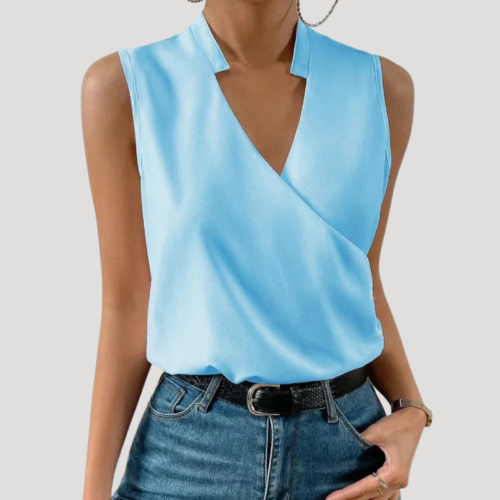 Mallory – Sleeveless Wrap Blouse