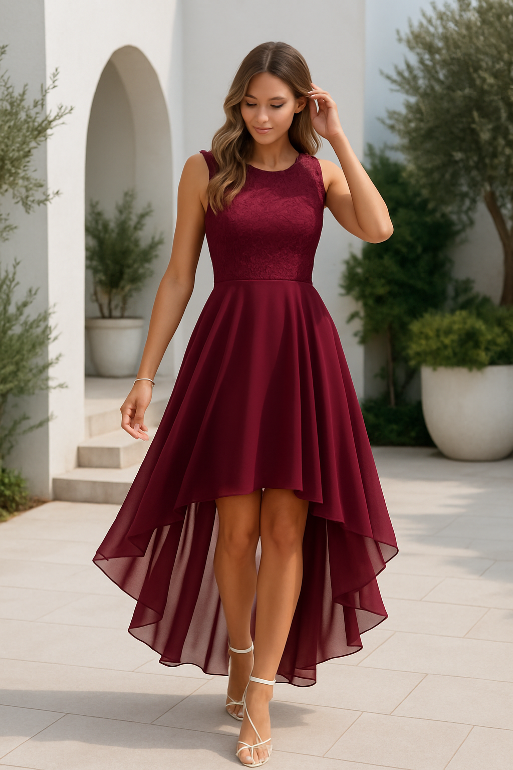 Skylar – High-Low Sleeveless Wedding Guest Dress