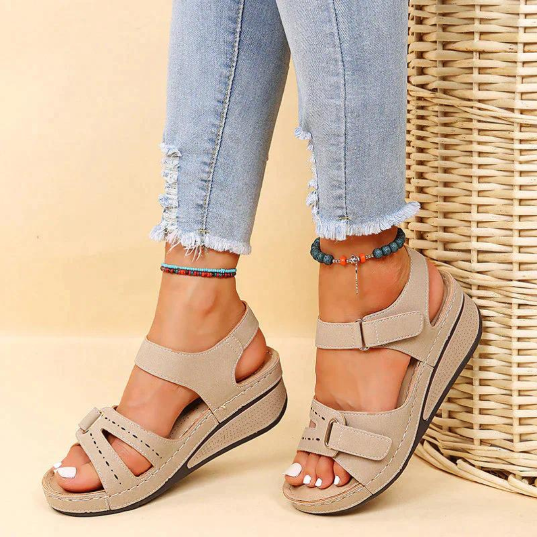 Caitlin – Cutout Ankle-Strap Wedge Sandals