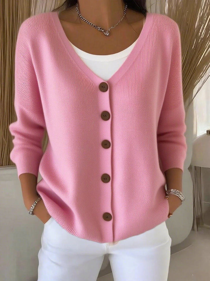 Greta – V-Neck Button-Front Cardigan for Fall