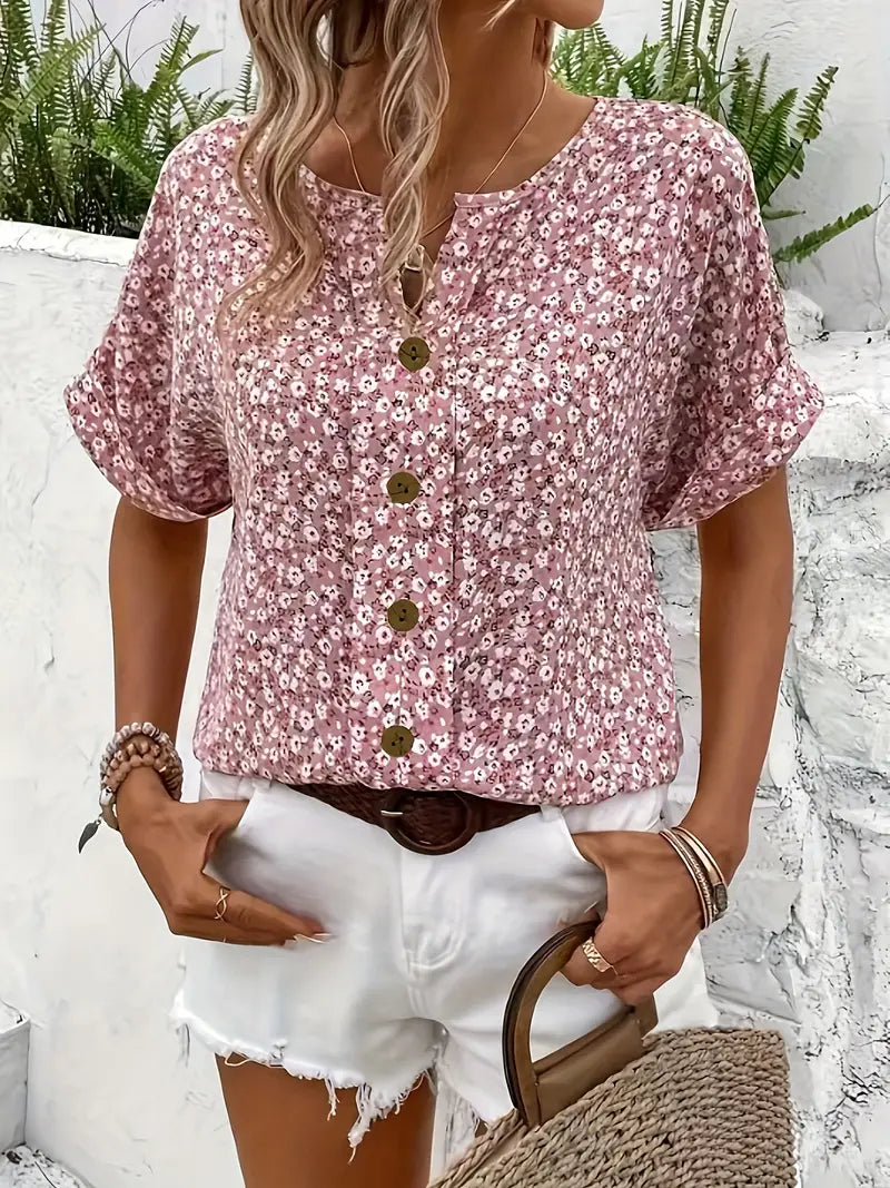 Willow – Short Sleeve Floral Blouse
