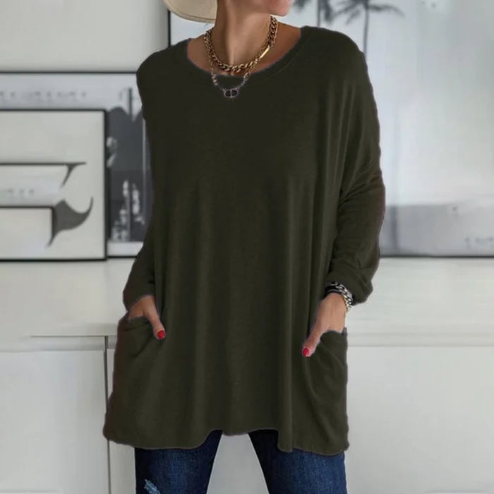 Anne – Oversized Tunic Top with Pockets