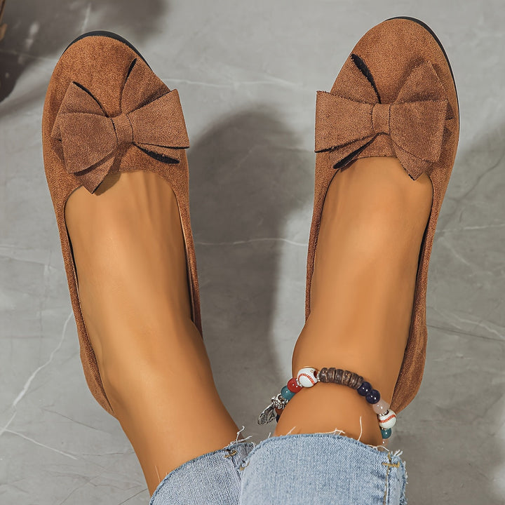Gloria – Chic Slip-On Ballet Flats with Bow Detail