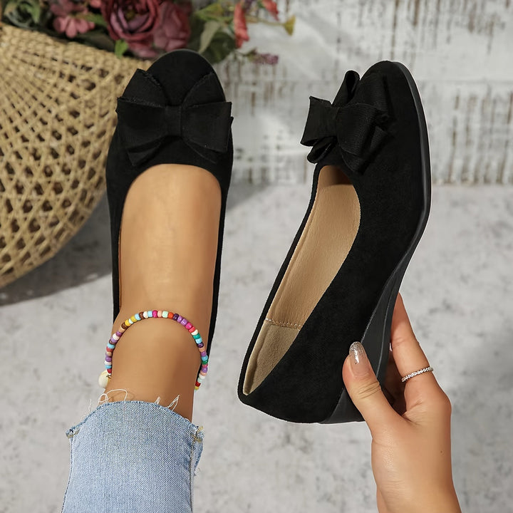 Gloria – Chic Slip-On Ballet Flats with Bow Detail