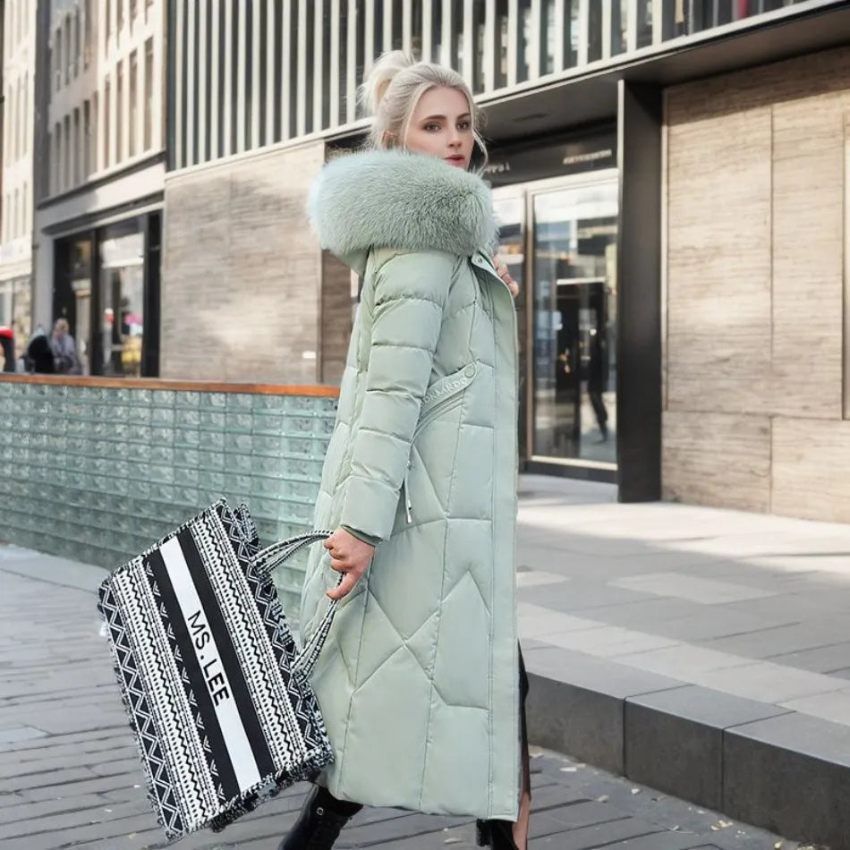Rowan – Longline Quilted Puffer Coat for Women