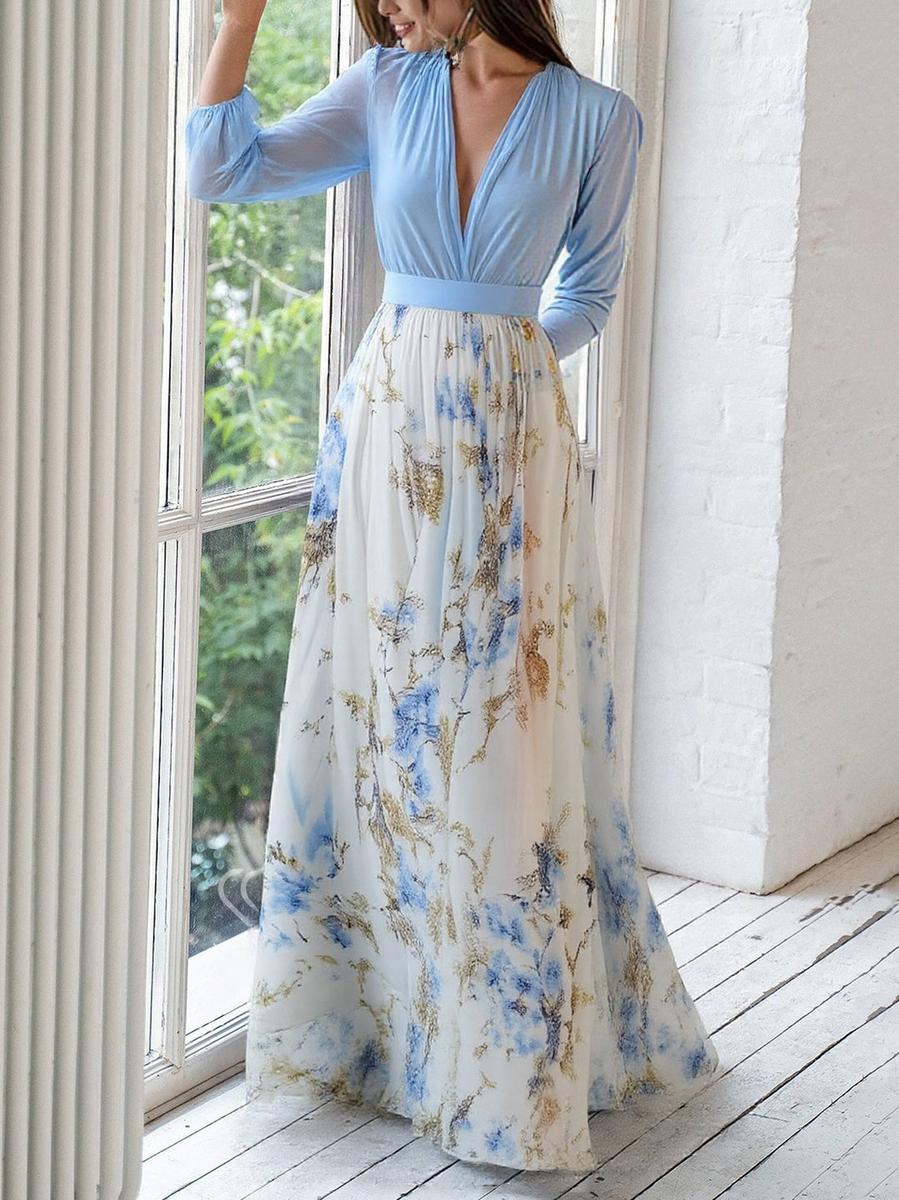 Henrietta | Floral V-Neck Flowy Maxi Dress