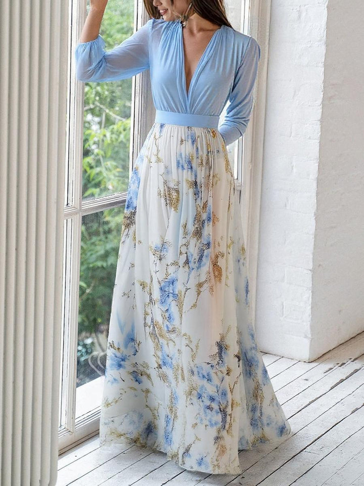 Henrietta | Floral V-Neck Flowy Maxi Dress