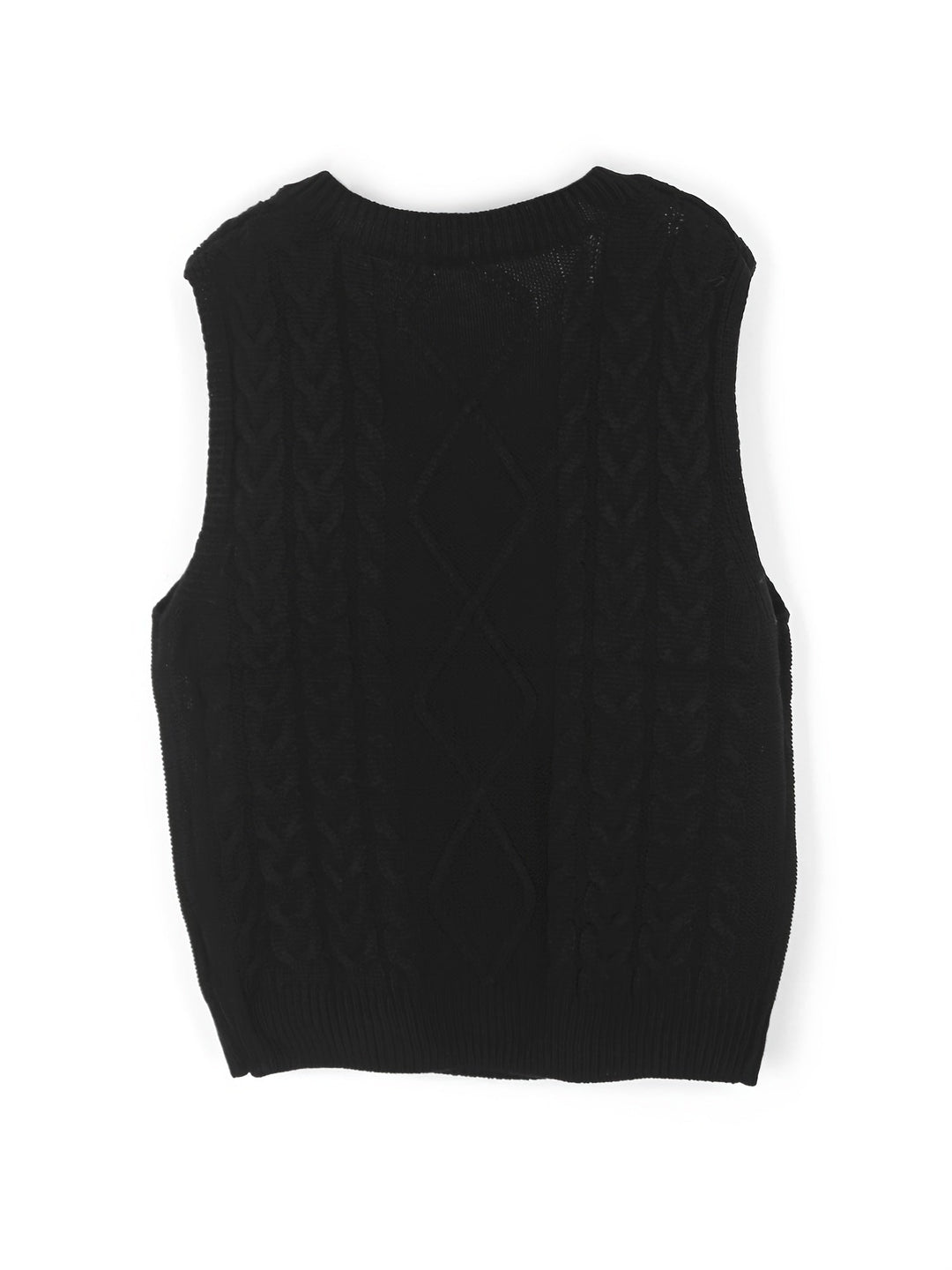 Gwendolen – Cable-Stitch V-Neck Sweater Vest for Women