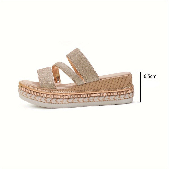 Avery – Elegant Sandals with Metallic Glitter Straps