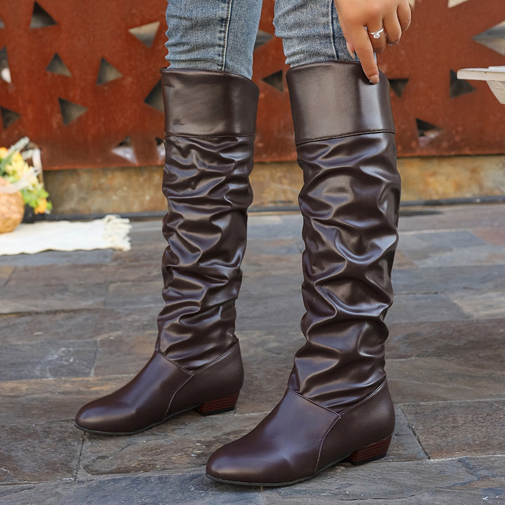 Carolina – Ruched Pull-On Over-the-Knee Boots for Women