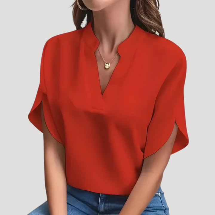 Lucille – Split Neck Batwing Blouse