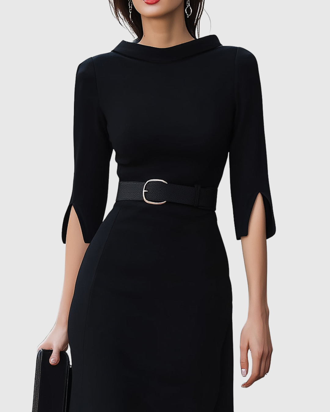 Daphne – Structured Belted Midi Cocktail Dress