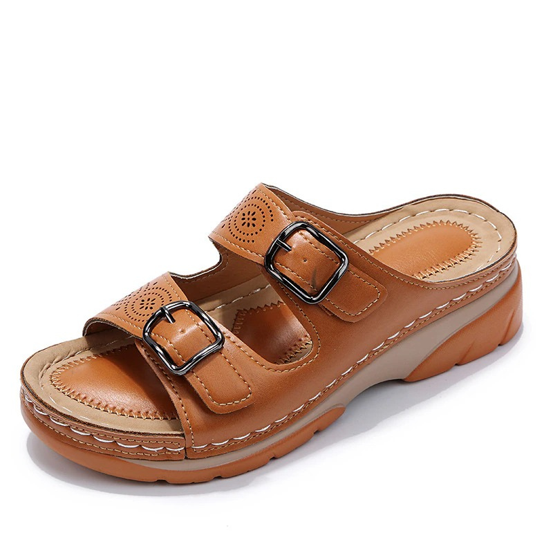 Camille – Double-Strap Platform Slide Sandals