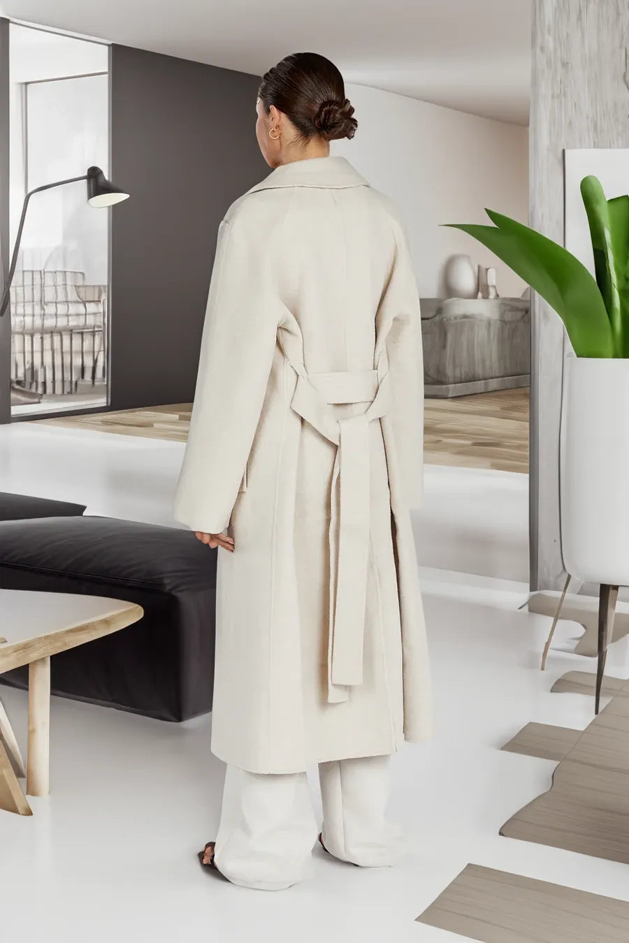 Madeleine – Oversized Maxi Coat with Wide Notch Lapel