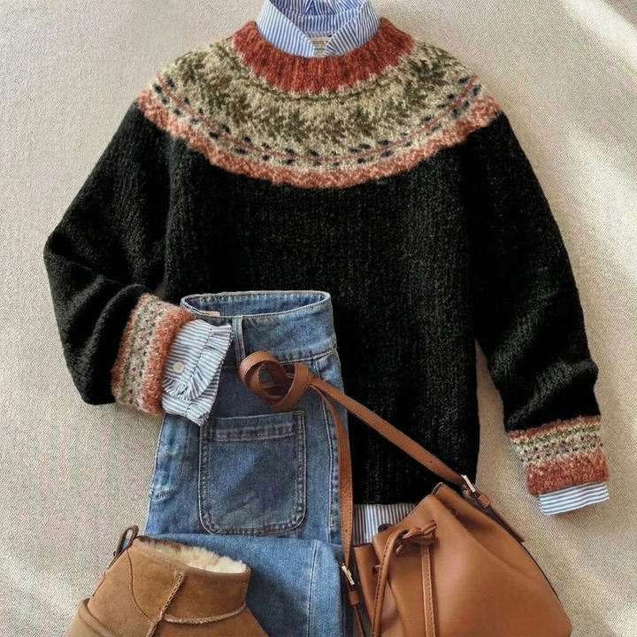 Harlow – Fair Isle Yoke Sweater for Fall