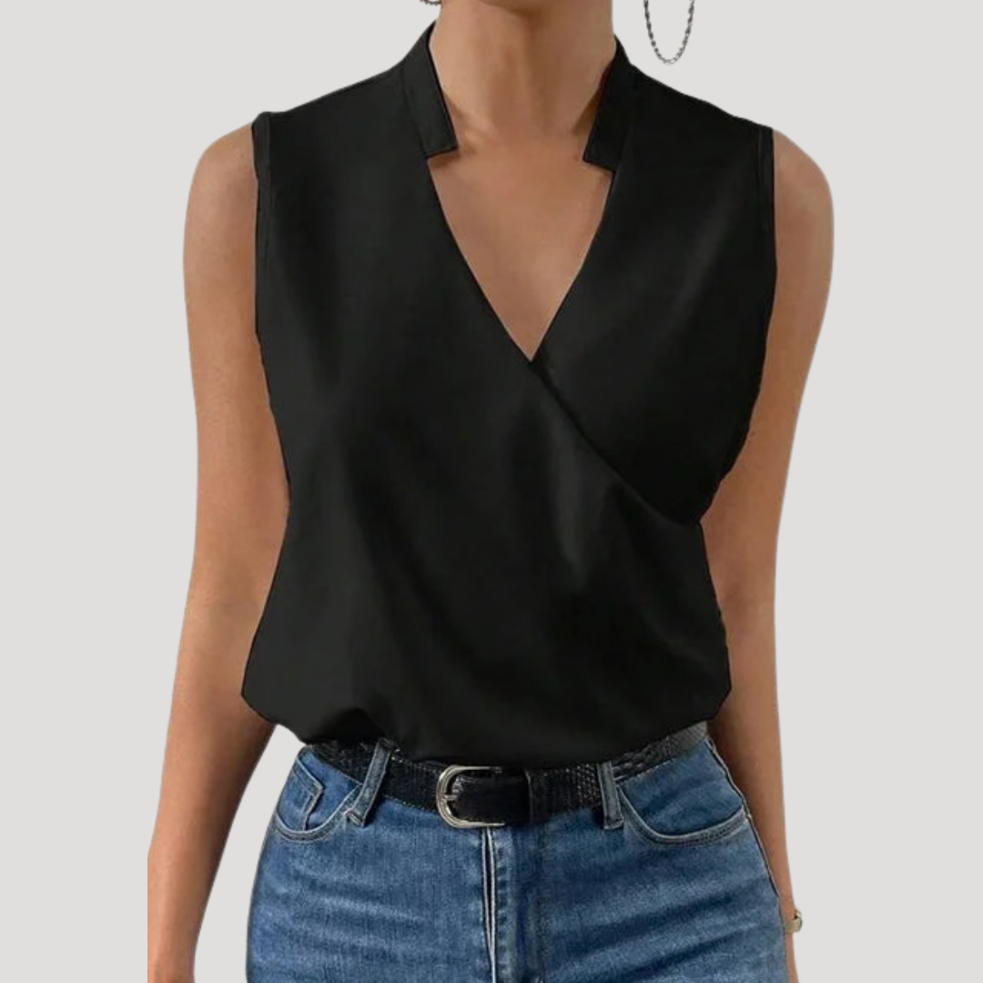 Mallory – Sleeveless Wrap Blouse