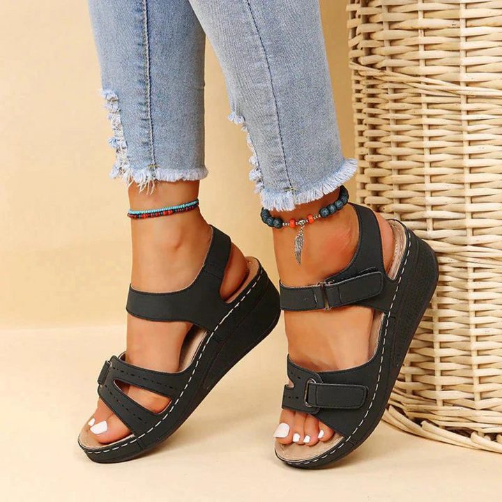 Caitlin – Cutout Ankle-Strap Wedge Sandals