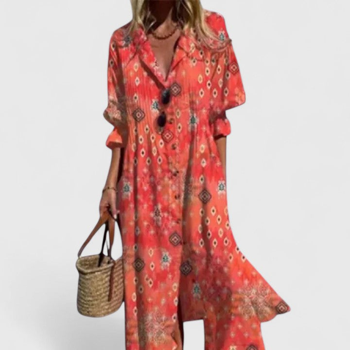 Maya – Elegant Summer Printed Boho Dress