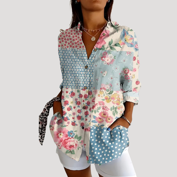 Lena – Women's Floral Button Down Blouse