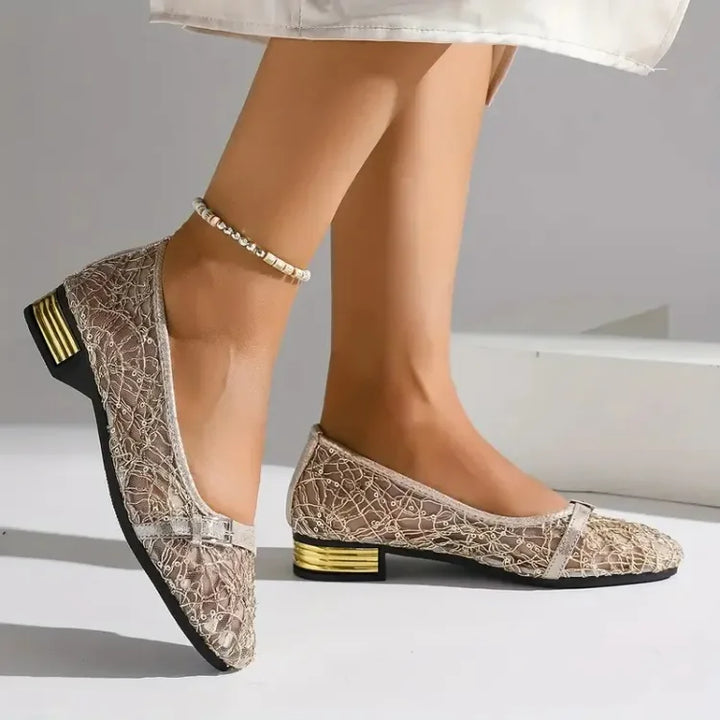 Cara – Sparkle Pointed-Toe Buckle Flats