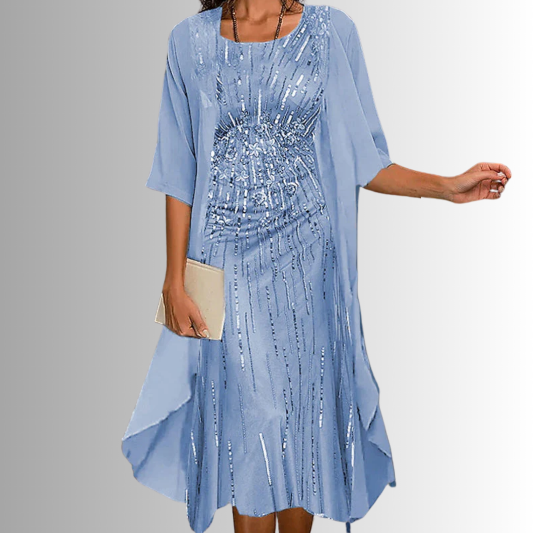 Helen – Printed Layered Midi Dress for Effortless Summer Style