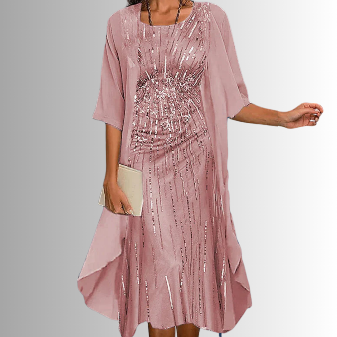 Helen – Printed Layered Midi Dress for Effortless Summer Style