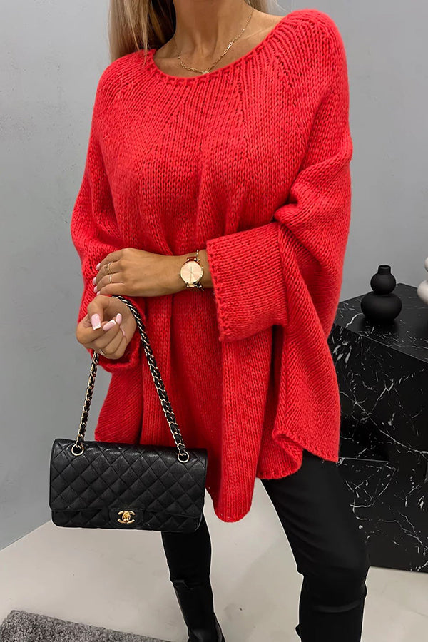 Yara – Chunky Ribbed Dolman Sleeve Sweater for Women