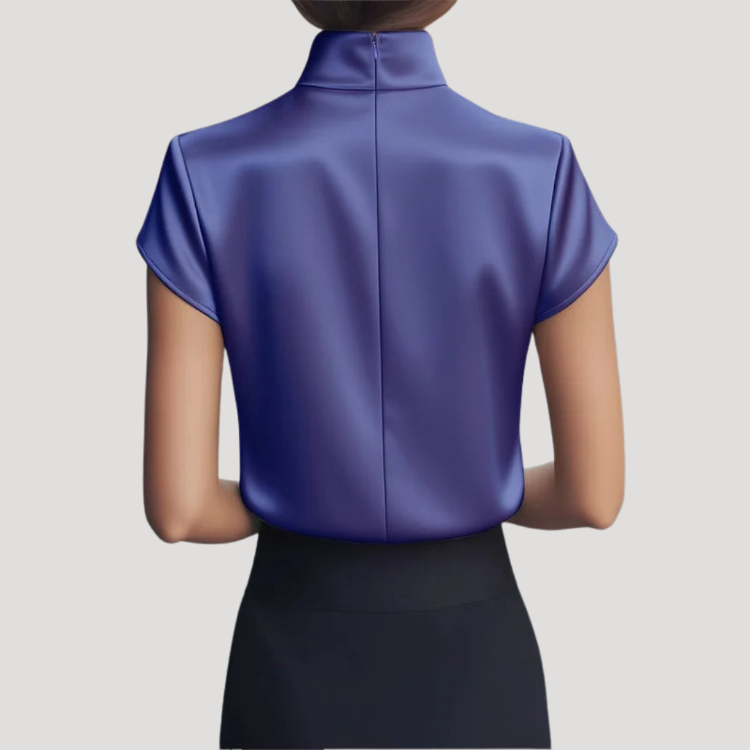 Marcia – High Neck Pleated Blouse