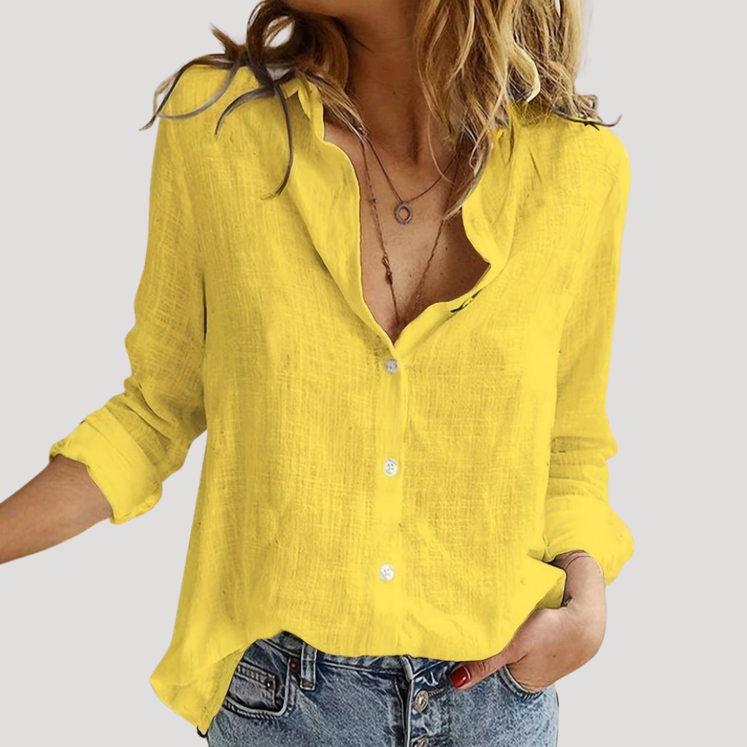 Lara –  Linen-Style Casual Blouse
