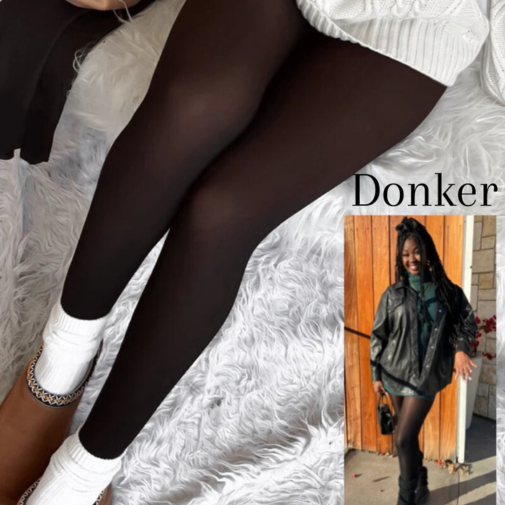 Eleonora – Sheer-Look Plush-Lined Leggings for Women