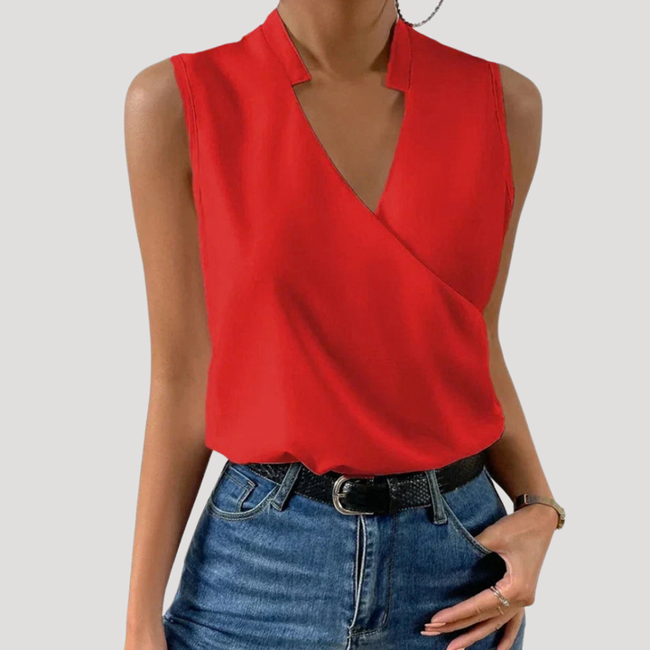 Mallory – Sleeveless Wrap Blouse