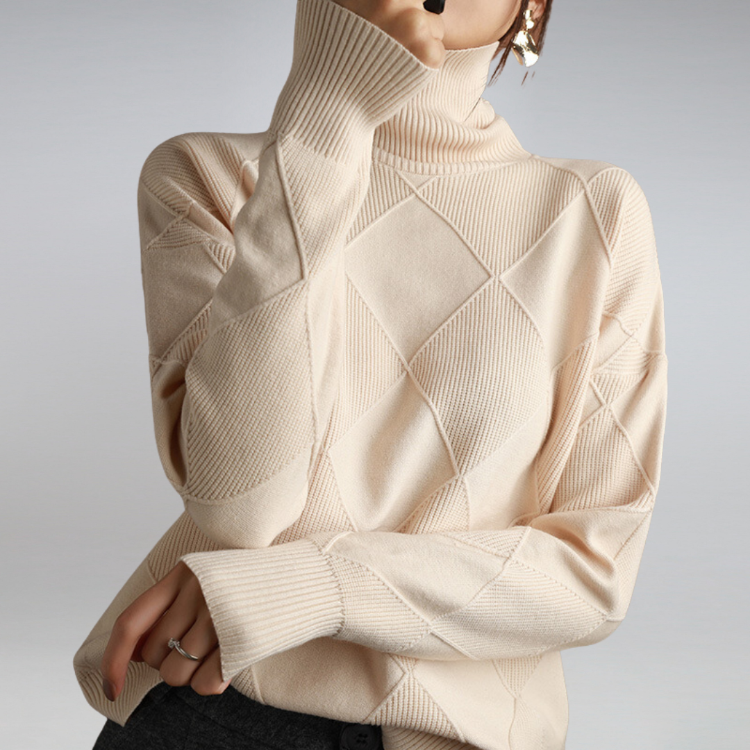 Winifred – Ribbed Chunky Turtleneck Sweater for Women