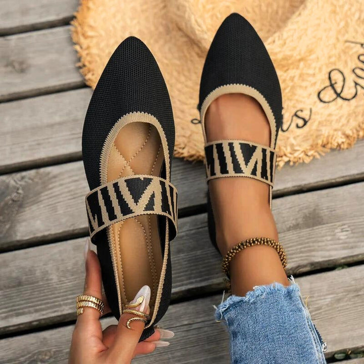 Cora – Pointed Toe Mary Jane Ballet Flats