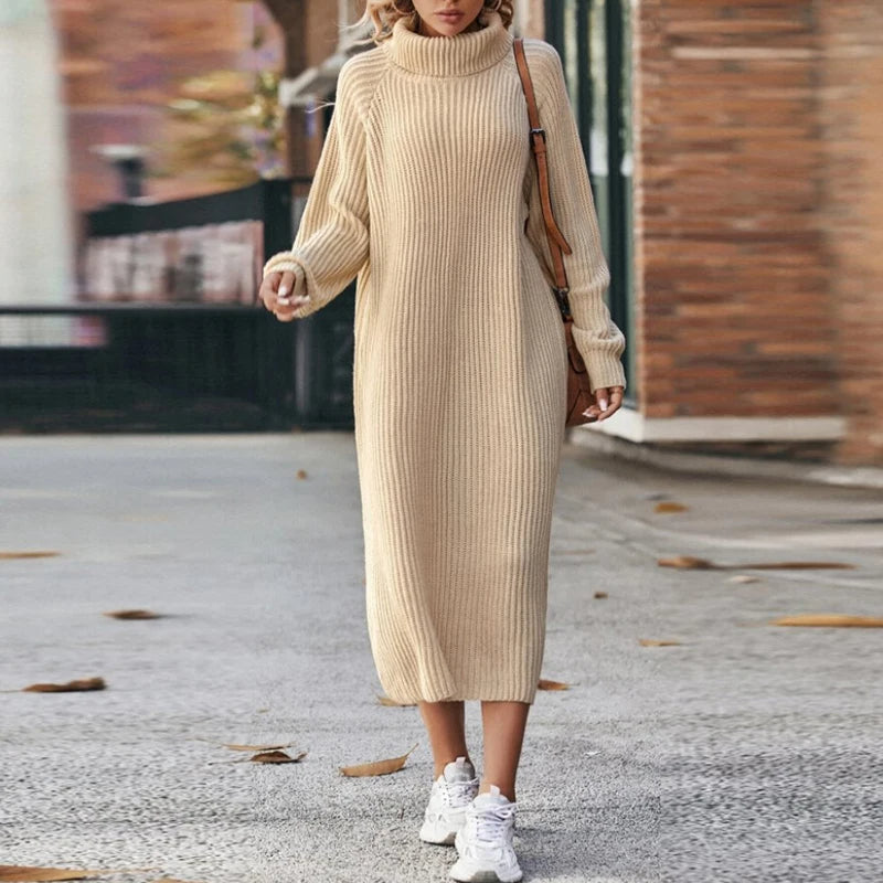 Raven – Turtleneck Maxi Sweater Dress for Women