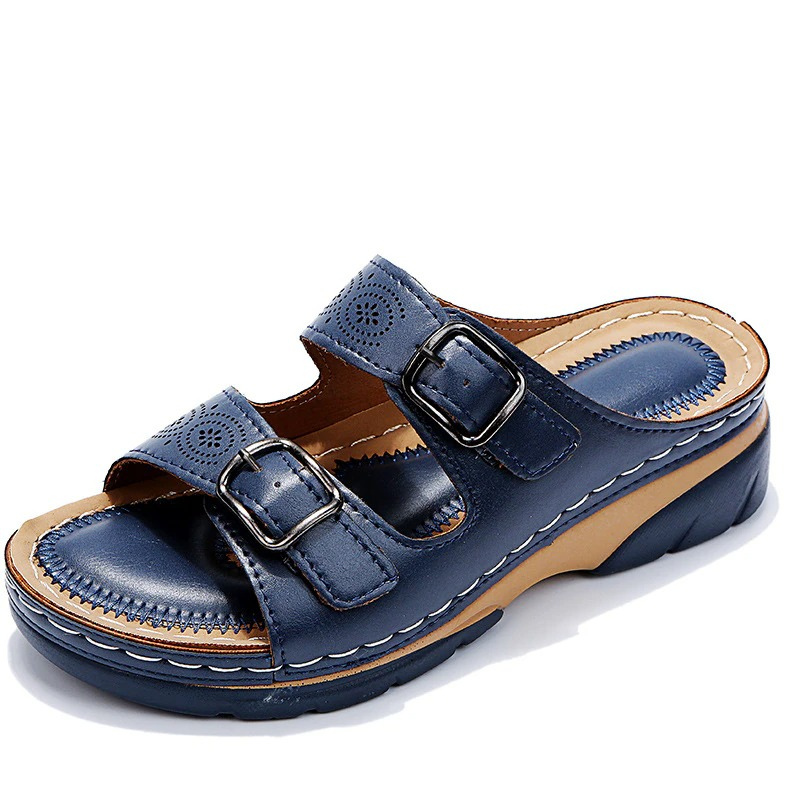 Camille – Double-Strap Platform Slide Sandals