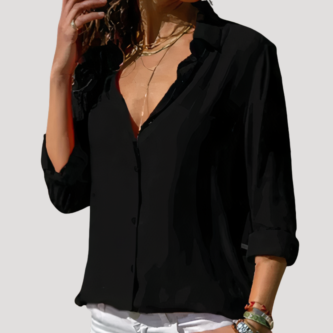 Lucinda – Dressy Long Sleeve Button Down Blouse