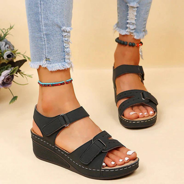Caitlin – Cutout Ankle-Strap Wedge Sandals