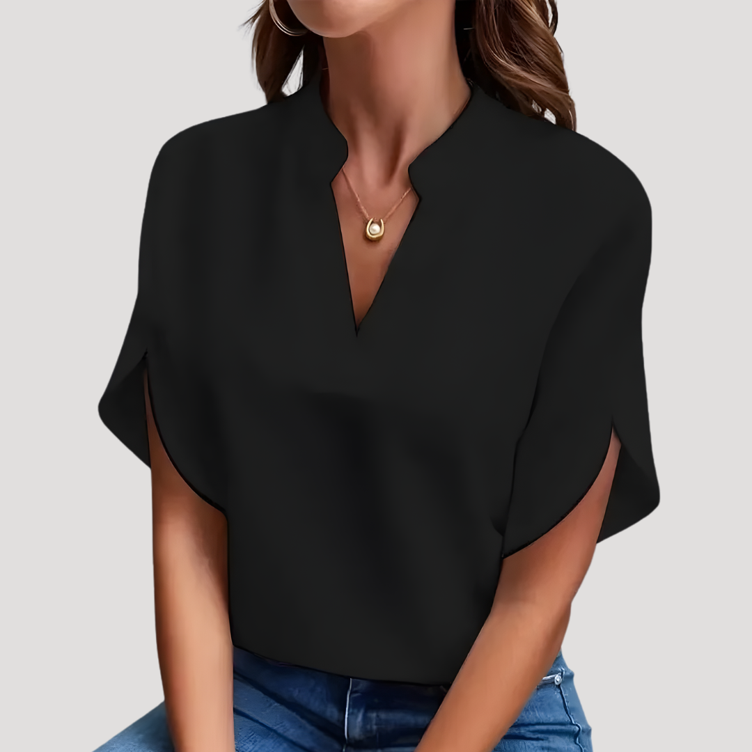 Lucille – Split Neck Batwing Blouse