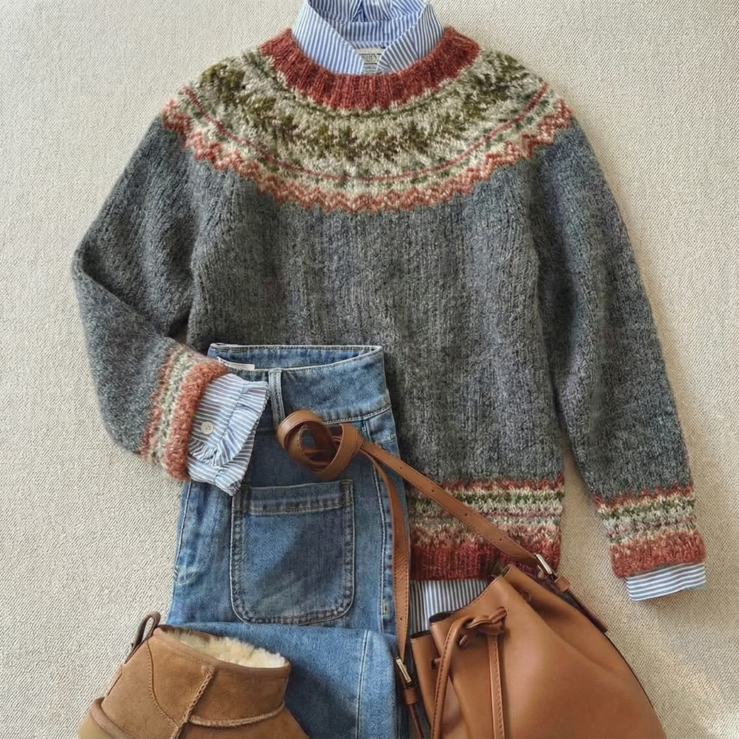 Harlow – Fair Isle Yoke Sweater for Fall