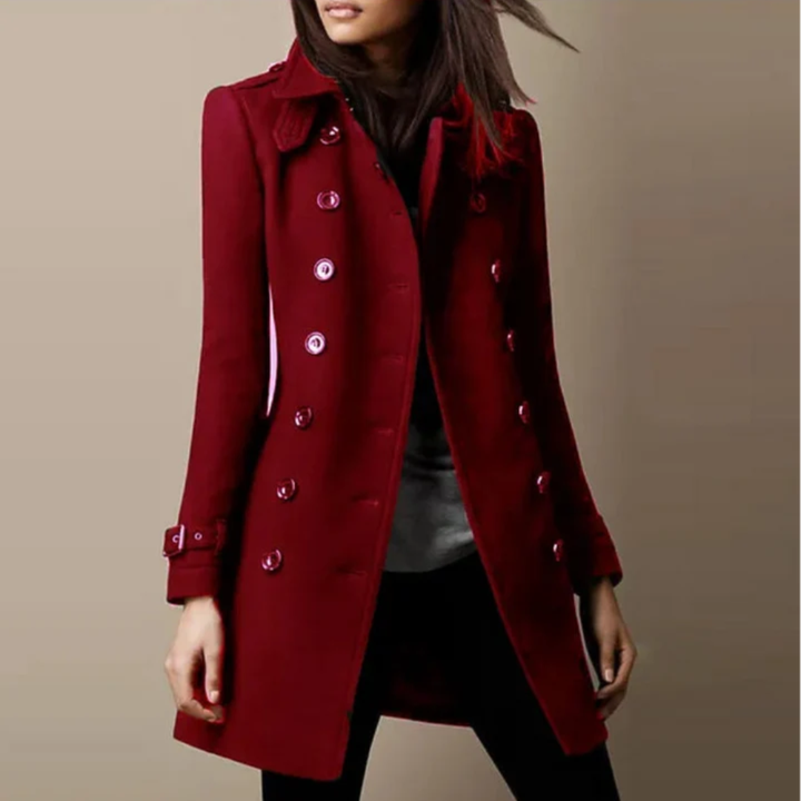 Estella – Classic Double-Breasted Trench Coat for Women