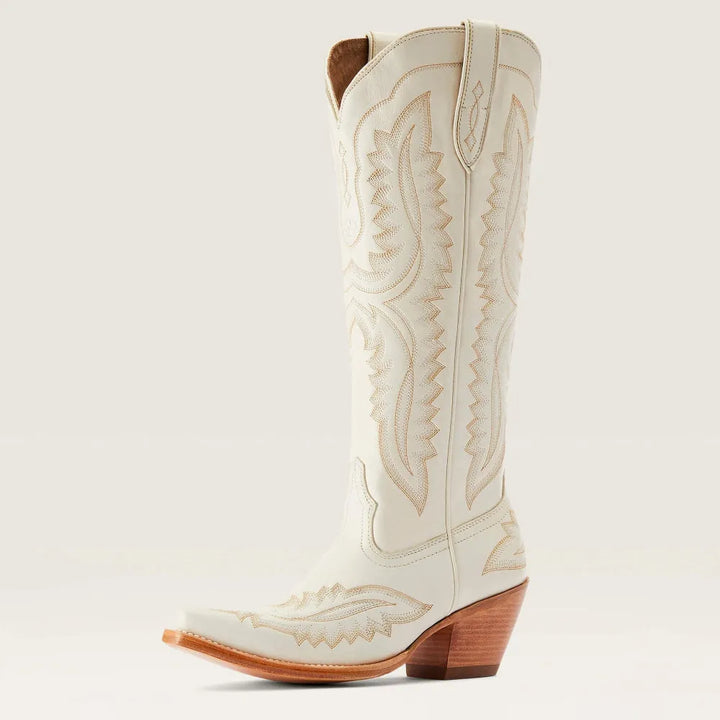 Bottes cowboy femme brodées bout pointu talon cubain tirette latérale