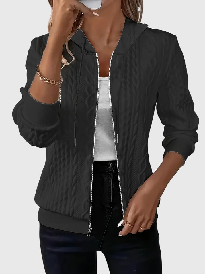 Jordan – Cable-Stitch Zip-Up Hoodie for Women