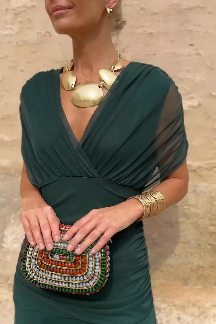 Josephine | Romantic V-Neck Pleated Maxi Dress