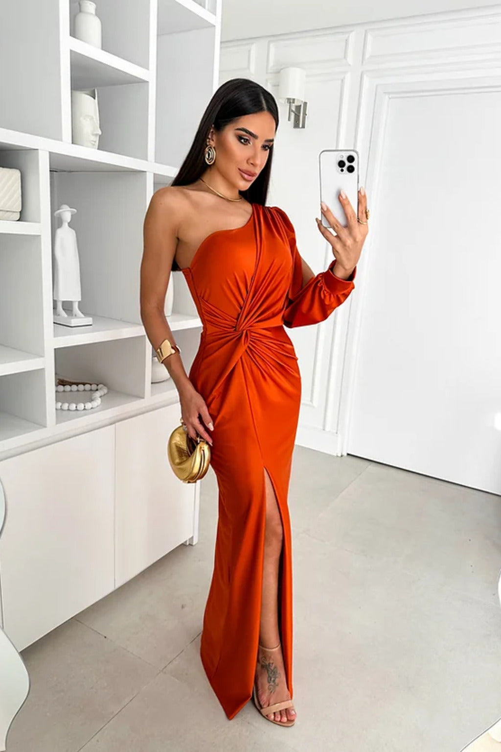 Demi – Draped Maxi Dress for Fall Wedding