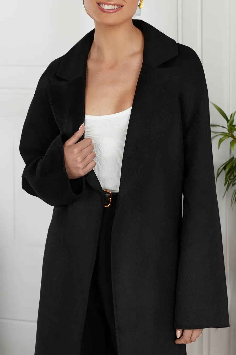 Madeleine – Oversized Maxi Coat with Wide Notch Lapel