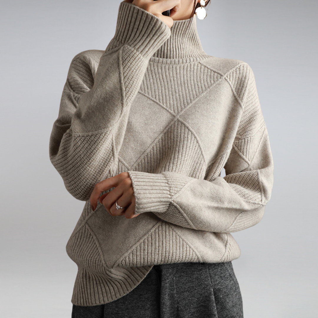 Winifred – Ribbed Chunky Turtleneck Sweater for Women