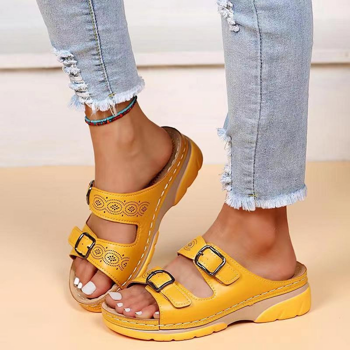 Camille – Double-Strap Platform Slide Sandals