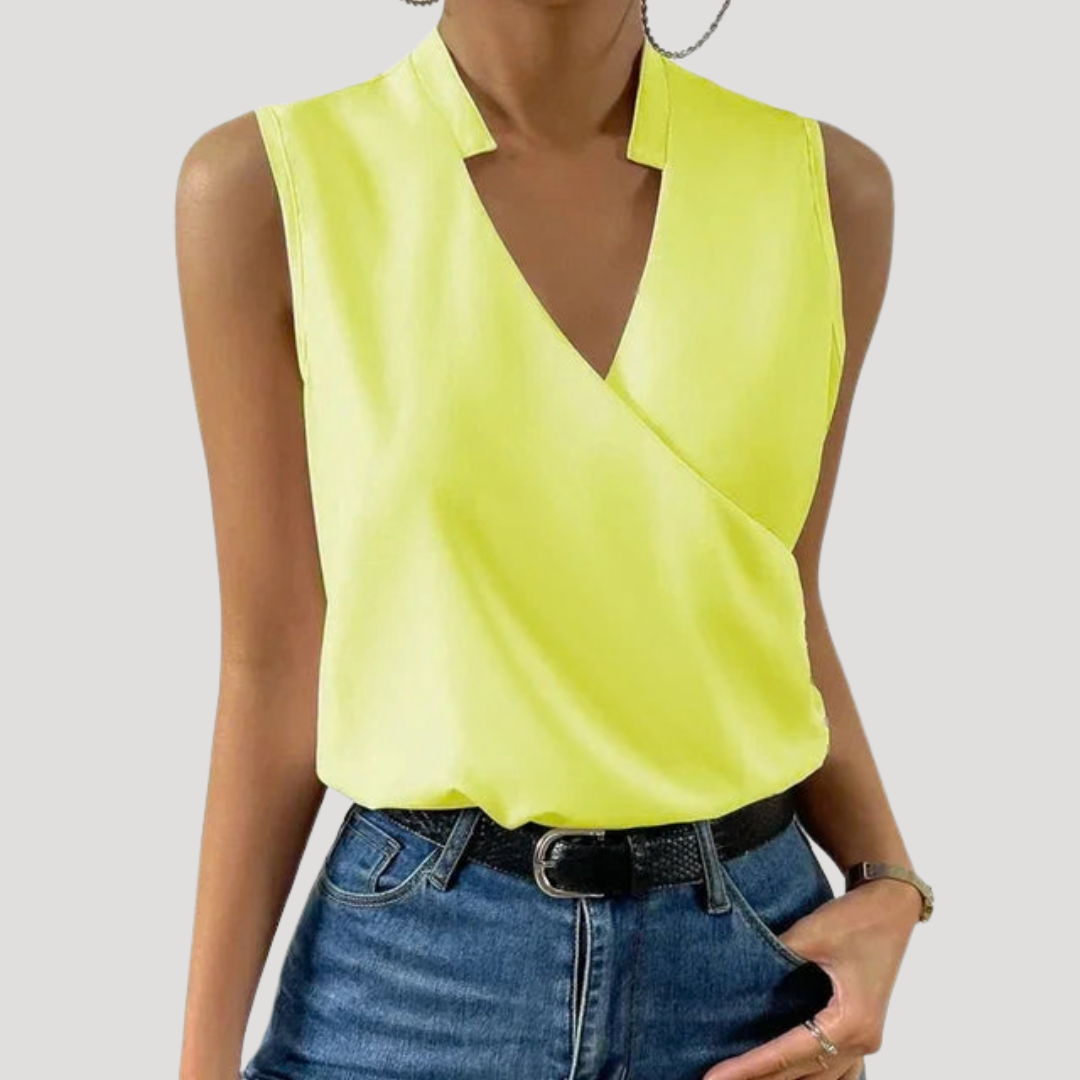 Mallory – Sleeveless Wrap Blouse